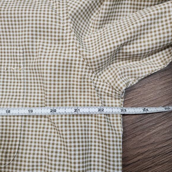 Coconut Row Vintage Safari Embroidered Button Down Shirt L Gingham Retro - Picture 8 of 9